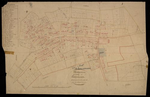 Plan du cadastre napoléonien - Louvencourt : Village (Le), A, B, C et D développées