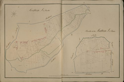 Plan du cadastre napoléonien - Lucheux : I4 et parcelles de I3