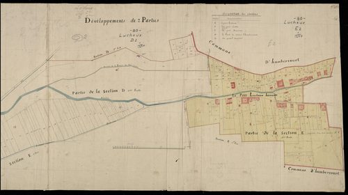Plan du cadastre napoléonien - Lucheux : D2 et E2