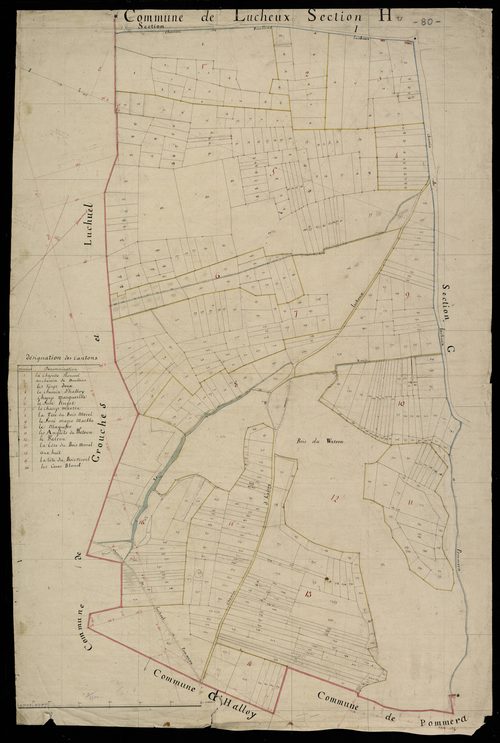 Plan du cadastre napoléonien - Lucheux : H