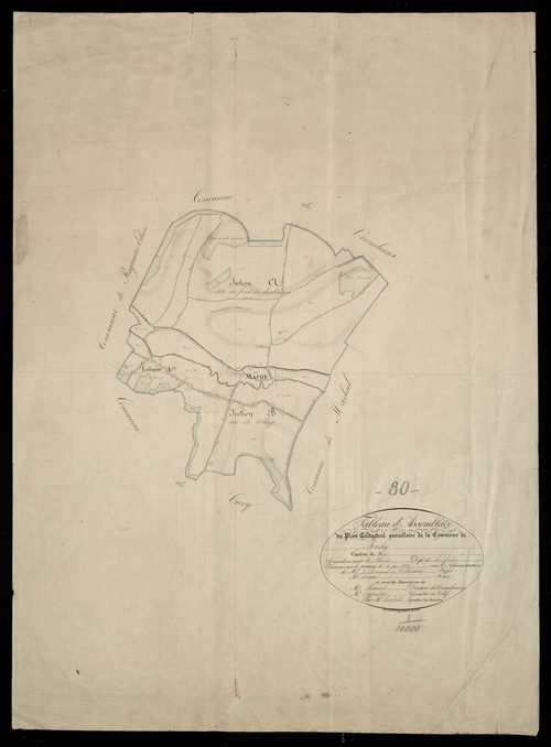 Plan du cadastre napoléonien - Machy : tableau d'assemblage