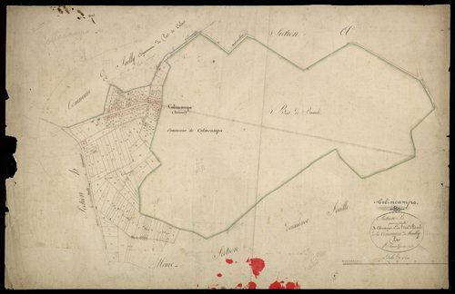 Plan du cadastre napoléonien - Mailly-Maillet (Mailly (nom barré et remplacé par Colincamps)) : Colincamps ; Bois de Branlé (Le), B1