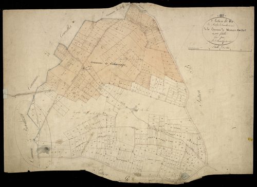 Plan du cadastre napoléonien - Mailly-Maillet (Mailly) : Moulin de Courcelles (Le) ; Cimétière (Le), H