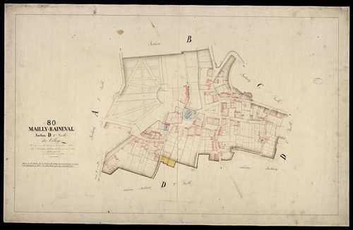 Plan du cadastre napoléonien - Mailly-Raineval : Village (Le), D1