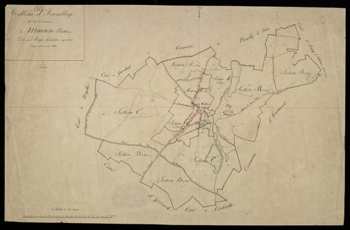 Plan du cadastre napoléonien - Maison-Ponthieu : tableau d'assemblage