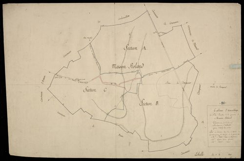 Plan du cadastre napoléonien - Maison-Roland : tableau d'assemblage