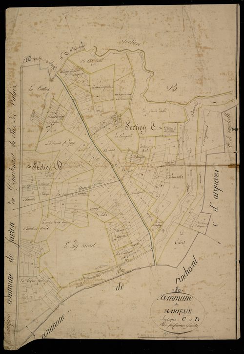 Plan du cadastre napoléonien - Marieux : C et D