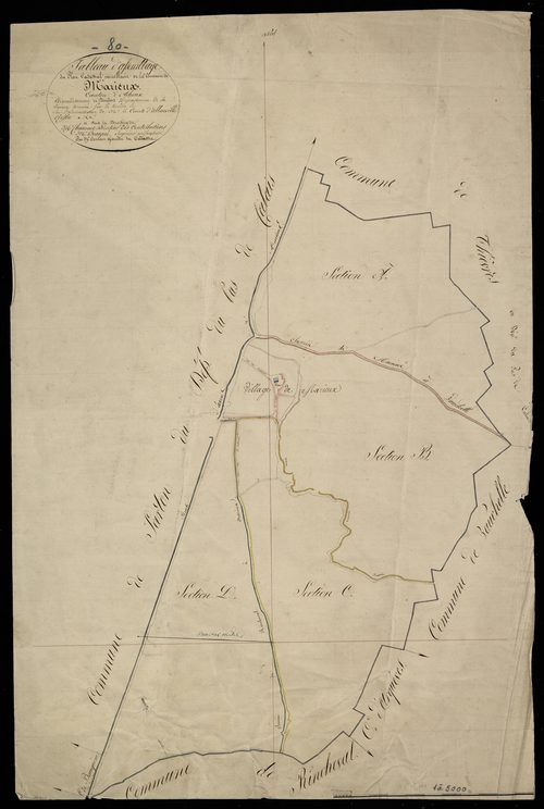 Plan du cadastre napoléonien - Marieux : tableau d'assemblage