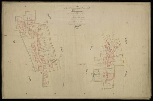 Plan du cadastre napoléonien - Marquaix (Marquaix et Hamelet) : B1 et développement de B2