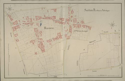 Plan du cadastre napoléonien - Maucourt : Maucourt, B, B développée et A développée