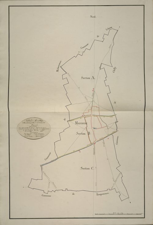 Plan du cadastre napoléonien - Maucourt : tableau d'assemblage