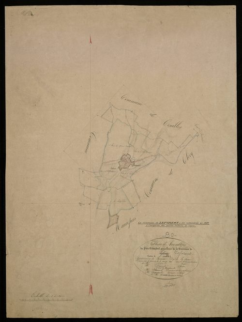 Plan du cadastre napoléonien - Maurepas (Leforest) : tableau d'assemblage