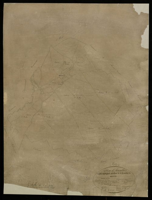 Plan du cadastre napoléonien - Meaulte : tableau d'assemblage