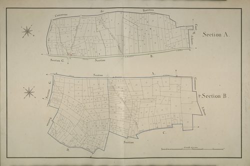 Plan du cadastre napoléonien - Meharicourt : A et B