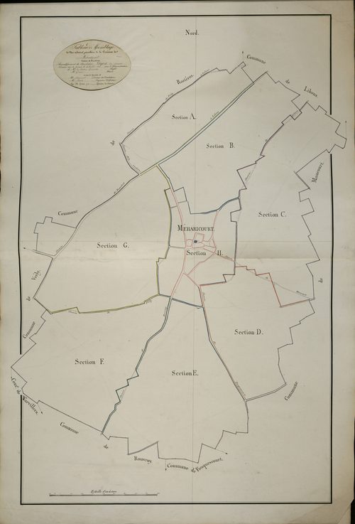 Plan du cadastre napoléonien - Meharicourt : tableau d'assemblage