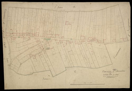 Plan du cadastre napoléonien - Meneslies : Village (Le), B
