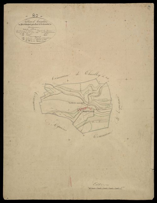 Plan du cadastre napoléonien - Méréaucourt : tableau d'assemblage