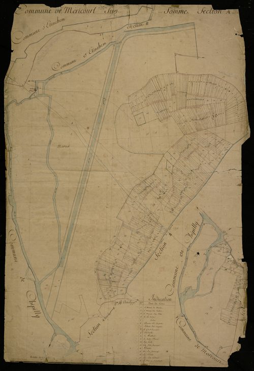 Plan du cadastre napoléonien - Mericourt-sur-Somme : A
