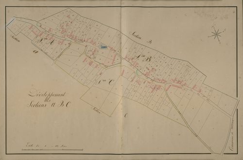 Plan du cadastre napoléonien - Mesnil-Domqueur (Maisnil) : A, B et C développées