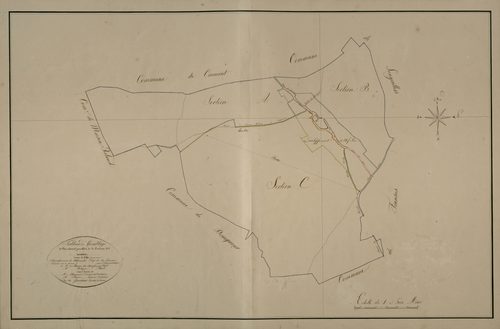Plan du cadastre napoléonien - Mesnil-Domqueur (Maisnil) : tableau d'assemblage