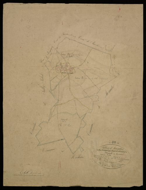 Plan du cadastre napoléonien - Mesnil-en-Arrouaise (Mesnil-en Arrouaise) : tableau d'assemblage