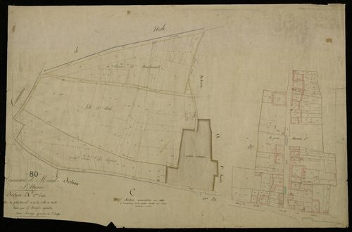 Plan du cadastre napoléonien - Mesnil-Saint-Nicaise (Mesnil Saint Nicaise) : Petit Mesnil (Le) ; Solle de Nesle (La), A2