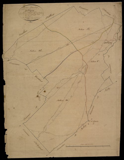 Plan du cadastre napoléonien - Metigny : tableau d'assemblage