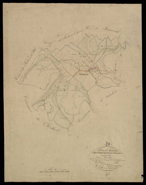 Plan du cadastre napoléonien - Mezerolles : tableau d'assemblage