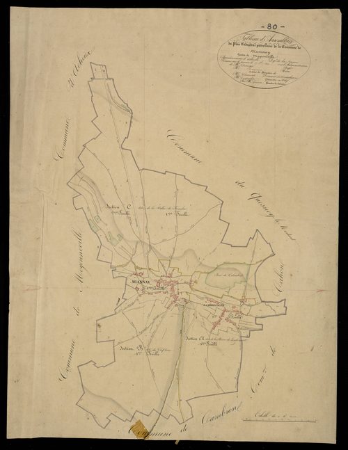 Plan du cadastre napoléonien - Miannay : tableau d'assemblage
