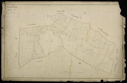 Plan du cadastre napoléonien - Millencourt : Chef-lieu (Le), A