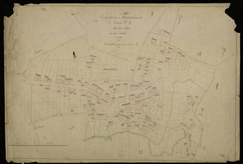 Plan du cadastre napoléonien - Miraumont : Village (Le), D1