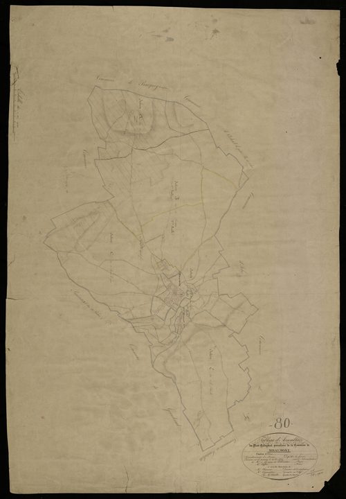Plan du cadastre napoléonien - Miraumont : tableau d'assemblage