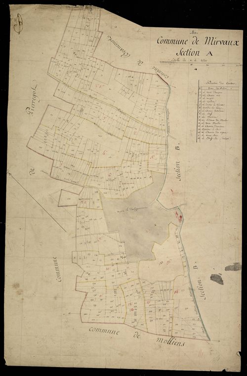 Plan du cadastre napoléonien - Mirvaux : A