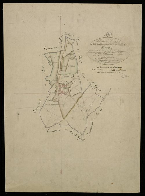 Plan du cadastre napoléonien - Misery : tableau d'assemblage