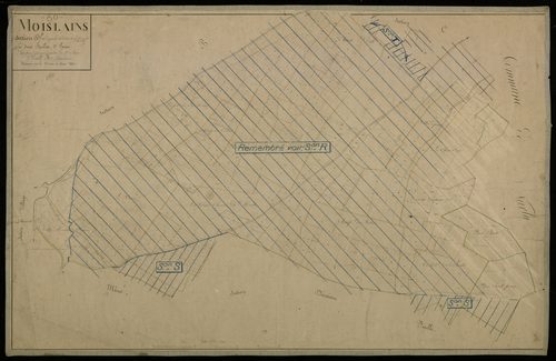 Plan du cadastre napoléonien - Moislains : Grand chemin de Nurlu (Le) ; Vallée de Cornilloy (La), D1