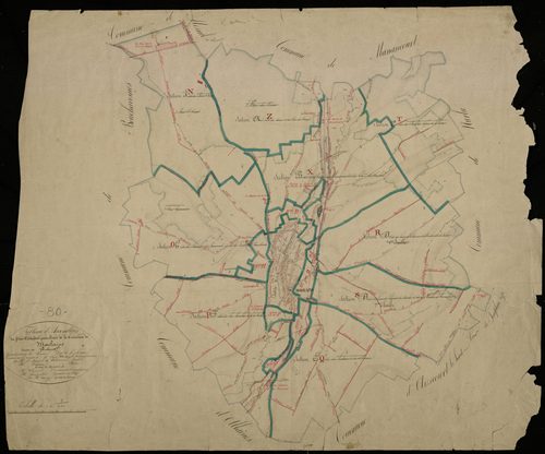 Plan du cadastre napoléonien - Moislains : tableau d'assemblage
