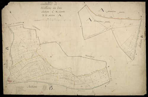 Plan du cadastre napoléonien - Molliens-Au-Bois (Molliens au Bois) : C et A2