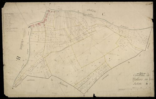 Plan du cadastre napoléonien - Molliens-Au-Bois (Molliens au Bois) : D