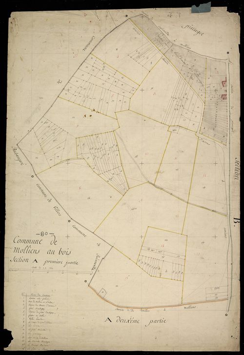 Plan du cadastre napoléonien - Molliens-Au-Bois (Molliens au Bois) : A1