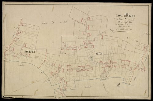 Plan du cadastre napoléonien - Mons-Boubet (Mons-Boubert) : Chefs-Lieux (les), E2