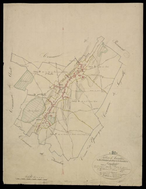 Plan du cadastre napoléonien - Mons-Boubet (Mons-Boubert) : tableau d'assemblage