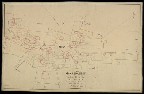 Plan du cadastre napoléonien - Mons-Boubet (Mons-Boubert) : Chefs-Lieux (les), E1
