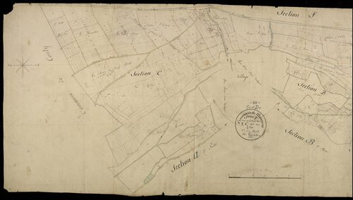Plan du cadastre napoléonien - Monsures : Zelia (Les) ; Vallée Paul (La), C et D