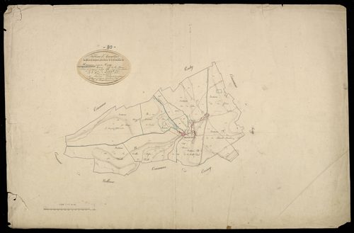 Plan du cadastre napoléonien - Monsures : tableau d'assemblage