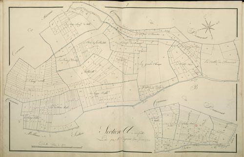 Plan du cadastre napoléonien - Atlas cantonal - Montigny-sur-L'hallue (Montigny) : A1 et A2