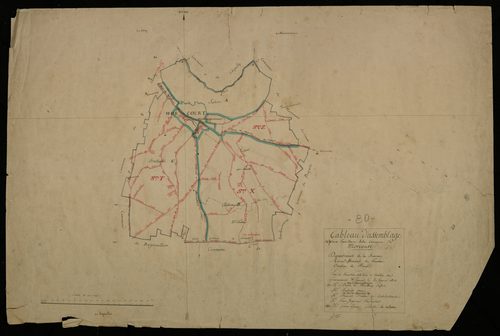 Plan du cadastre napoléonien - Morcourt : tableau d'assemblage