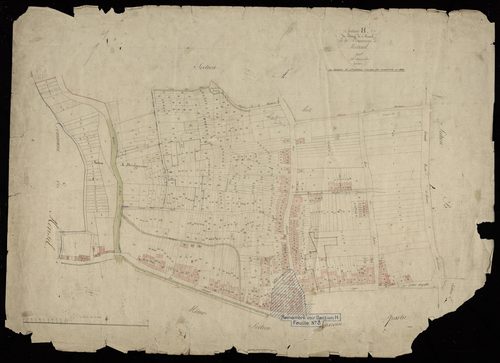 Plan du cadastre napoléonien - Moreuil : Bourg de Moreuil (Le), H1
