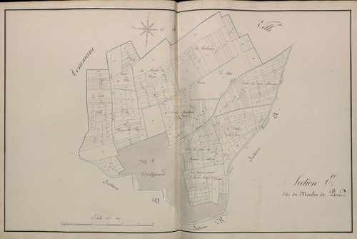 Plan du cadastre napoléonien - Atlas cantonal - Morlancourt : Moulin de Pierres (Le), E