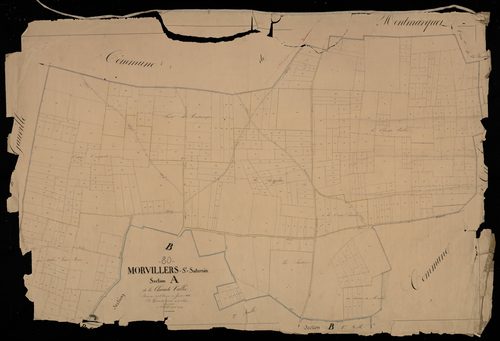Plan du cadastre napoléonien - Morvillers-Saint-Saturnin (Morvillers-St-Saturnin) : Chaude Vallée (La), A