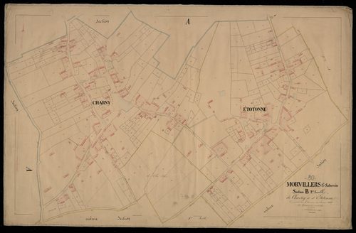 Plan du cadastre napoléonien - Morvillers-Saint-Saturnin (Morvillers-St-Saturnin) : Charny . Etotonne, B2